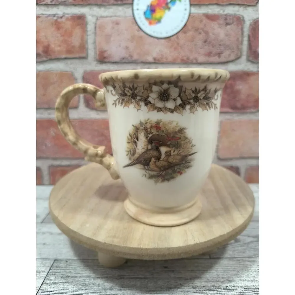 Cracker Barrel Susan Winget Coffee Mug Tea Cup Stoneware Pheasants Replacement